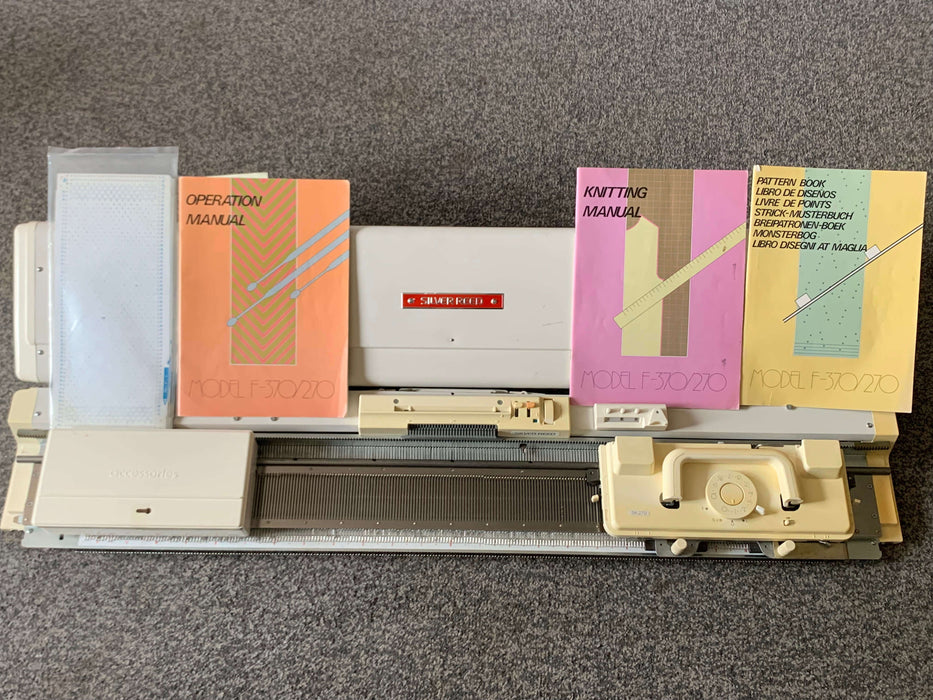 knitting machine Sk270 silver reed fine gauge punch card + ribber Frp70 knitting package